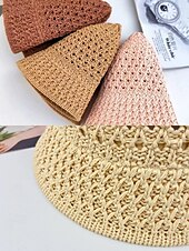 abordables Chapeaux pour femmes-Chapeau de paille vintage pour femme – chapeau de soleil respirant tissé à la main, léger et pliable, chapeau de plage élégant pour les vacances d&#039;été, les voyages et les activités de plein air