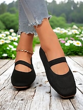 economico Ballerine da donna-ballerine mary jane flyknit da donna – comode scarpe slip-on con punta quadrata per l&#039;estate e l&#039;uso quotidiano