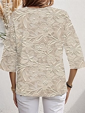 abordables Hauts Floraux-Blouse Femme Imprimé 3D Graphique Floral Stylée Plage Manches Courtes Col V Tops Règuliers Quotidien Imprimé Bleu Vert Beige Printemps Automne