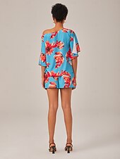 economico Kimono da donna-camicia a maniche corte in raso
