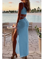economico Abiti di Laurea-Per donna Abito Midi Abito Bianco Abito da laurea Abito Sottoveste Moda Compleanno Laurea Data Vestibilità regolare Semplice Senza Maniche Spalline sottili Rosa chiaro Nero Bianco Giallo Estate