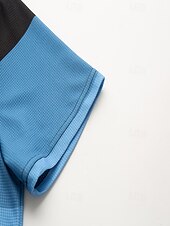 billiga Klassisk pikétröja för män-Herr Golftröja Golf pikétröjor Arbete Ledigt Kavajslag Kortärmad Grundläggande Modern Rand Lappverk Knappar Sommar Normal Rosa + Orange Mörkrosa Blå Purpur Orange Grön Golftröja