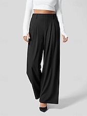 cheap Wide Leg &amp; High Waisted-Women&#039;s EU / US Size Pants Trousers Casual / Sporty Full Length Natural Comfortable Micro-elastic Wine Amethyst Depression Green Almond Spring, Fall, Winter, Summer