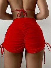 abordables Bas de bikini-Maillots de bain pour femmes boxer extensible maillot de bain taille haute vacances plage couleur unie sans manches