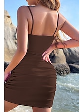 economico Abiti di Laurea-Per donna Mini Abito Abito Bianco Abito da laurea Abito Sottoveste Moda All&#039;aperto Compleanno Laurea Vestibilità regolare Semplice Senza Maniche Spalline sottili Nero Bianco Rosa Blu Reale Estate