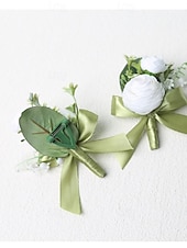  Boutonnière de mariage pour hommes mariage d'été blanc champagne boutonnière pour le marié et les garçons d'honneur accessoires de fleurs décorations de costume de fête