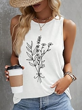 ieftine Tricou fără mâneci cu umor și citate-Pentru femei Camisole Tank Top Grafic Scrisă Stilat Casual Fără manșon Stil Nautic Topuri obișnuite Zilnic Imprimeu Alb Roz Îmbujorat Portocaliu Trifoi Vară