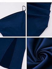 cheap Sundresses-Women&#039;s Long Dress Maxi Dress Prom Dress Party Dress Satin Dress Elegant Mature Elegant Dress Wedding Party Wedding Guest Regular Fit Plain Sleeveless Spaghetti Strap Black Champagne Pink Blue Summer