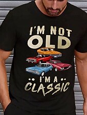 billige Morsomme T-skjorter for menn-Herre Jeg er ikke gammelklassiker T skjorte Kortermet T skjorte 3D-utskrift Crew-hals Skjorte Mote Daglig Gate Daglig Svart Sommer Vår Klær S M L XL XXL XXXL