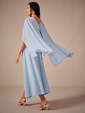 economico Abiti da festa-Per donna Abito maxi Abito a trapezio Elegante Formale Feste Ospite di nozze Vestibilità comoda Girocollo Blu ghiaccio Estate