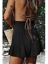 お買い得  バミューダショーツ-女性用 ショーツ スラックス ストリートファッション カジュアル ショート ナチュラルウエスト 平織り ポケット ソフト 快適 マイクロエラスティック カジュアル お出かけ 錆色 ブラック アーミーグリーン カーキ色 夏 レギュラー