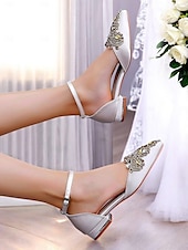 abordables Officiel-ballerines à bout pointu ornées de pierres précieuses vertes – chaussures de mariage et de soirée pour femmes de style vintage