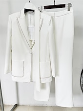 tanie Garnitury dla mamy-Garnitur Matki Panny Młodej Elegancka Koszula Długi Rękaw Chiffon Długość do Podłogi z Jednym Kolorem