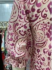 billige Boho-kjoler-Dame Lang kjole Maxikjole Boho-kjole Print kjole Peplum kjoler Romantikk Klassisk Elegant kjole Puffermer Feriereise Ut på byen Vårkjole Løstsittende Grafisk Blomsternål i krystall Halvlange ermer