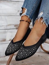 ieftine Pantofi Joși de Damă-pantofi de damă flyknit cu strasuri cu vârf ascuțit - pantofi eleganti, strălucitori, pentru ocazii speciale și purtare zilnică