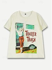 ieftine tricou Art &amp; Design-Pentru femei Tricou Topuri de vară Grafic Epocă Clasic Casual Manșon scurt Stil Nautic Crop Tops Zilnic Sfârșit de săptămână Imprimeu Curcubeu Vară Primăvară Toamnă