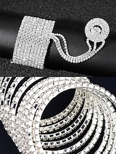 cheap Women&#039;s Bracelet-Luxury Rhinestone Hand Chain Bracelet with Ring – Sparkling Statement Jewelry for Women, Perfect for Weddings, Parties and Gala Events