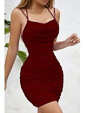 economico Abiti di Laurea-Per donna Mini Abito Abito Bianco Abito da laurea Abito Sottoveste Moda Compleanno Ferie Data Vestibilità regolare Semplice Senza Maniche Spalline sottili Nero Bianco Vino Viola chiaro Estate