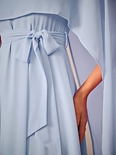 economico Abiti da festa-Per donna Abito maxi Abito a trapezio Elegante Formale Feste Ospite di nozze Vestibilità comoda Girocollo Blu ghiaccio Estate