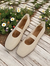 economico Ballerine da donna-ballerine mary jane flyknit da donna – comode scarpe slip-on con punta quadrata per l&#039;estate e l&#039;uso quotidiano