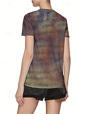 economico Maglietta Arte &amp; Design-Per donna Maglietta Top estivi Stampato Grafico Fiori Classico Casual Manica Corta Girocollo Top corti Quotidiano Weekend Arcobaleno Estate Primavera Autunno