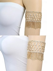 economico Bracciale da donna-braccialetto a catena con strass da donna – guanto con frange di cristallo di lusso per feste, matrimoni ed eventi serali