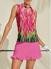 billiga Kvinnors golfkläder-Dam Vandringspolotröja Rosa Ärmlös Överdelar Golfkläder för damer Kläder Outfits Bär kläder