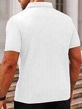 preiswerte Sport-Herren Poloshirts zum Suchbegriff: &quot;Waffel&quot; Golfhemd Arbeit Casual Kargen Kurzarm Basic Modern Glatt Knopf Sommer Frühling Regular Fit Schwarz Weiß Gelb Rote Hellgrau Hellblau Poloshirts zum