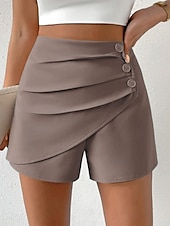 billige Shorts-Kvinners Shorts Chinos Motemote Gateklær Korte Høy Midje Enkel Komfortabel Myk Behagelig Mikro-elastisk Utendørs Gate Kamel Svart Hvit Grønn Sommer Vår Regulerer Passform