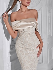 levne Koktejlové šaty-Sheath  sloupec párty šaty elegantní šaty svatební svatební host kotníková délka bez rukávů bez ramínek polyester bez zad s potiskem derby šaty 2025
