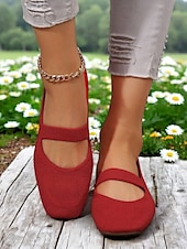economico Ballerine da donna-ballerine mary jane flyknit da donna – comode scarpe slip-on con punta quadrata per l&#039;estate e l&#039;uso quotidiano