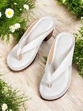 economico Infradito scivolosi-infradito con tacco da donna – eleganti sandali infradito per l'estate, la spiaggia e l'abbigliamento casual