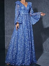 preiswerte Ballkleid-A-Linie Partykleider Elegant Kleid Hochzeit Hochzeitsgast Asymmetrisch Ärmellos V Ausschnitt Polyester Rückenfrei mit Blumenmuster 2025