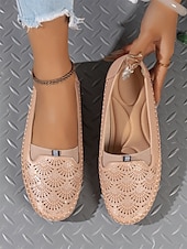 preiswerte Damenhausschuhe und -halbschuhe-Damen-Slipper mit Strasssteinen – glitzernde, ausgehöhlte flache Schuhe zum Gehen und Autofahren