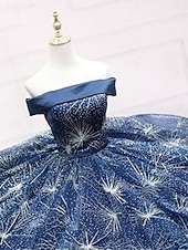 ieftine Rochii de Banchet-Rochie de bal A-Line Rochie de Quinceanera Elegantă Rochie pentru nuntă Invitat la nuntă Lungime până la podea Fără mâneci Pe umeri Poliester Fără spate cu pliseuri și paiete