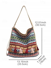 tanie Plecaki Fashion-damska torba na ramię z frędzlami w stylu boho, etnicznym i haftowanym - wiele sposobów noszenia, można jej używać jako plecaka, nadaje się na codzienne podróże, festiwale i do noszenia na co dzień