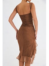 ieftine Rochii din chiffon-Pentru femei Rochii Midi Rochie de absolvire Rochie de Cocktail Rochie pentru invitata de nunta Rochie teacă Modă Modern În aer liber Absolvire Petrecere ceai Fit regulat Simplu Fără manșon Stil