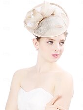abordables Fascinators-Coiffure Polyester Imitation Lin Chapeau Fedora Mariage Élégant ancien Avec Plume Casque Couvre-chef