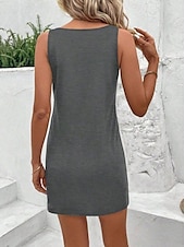 cheap Art&amp;Design Dress-Women&#039;s Mini Dress A Line Dress Summer Dress Off The Shoulder Dress Vacation Casual Daily Loose Fit Graphic Letter Sleeveless U Neck Black Summer