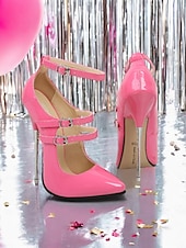 economico Festa Notturna-décolleté con tacco a spillo a triplo cinturino in argento – eleganti scarpe da sera e da festa per la vita notturna da donna