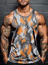 economico canottiere 3D da uomo-Per uomo Mimetico Maglietta Maglietta smanicata Senza Maniche maglietta Stampa 3D Girocollo Camicia Vacanza Casuale Camicia hawaiana Ferie verde 1# Verde 2# Blu 2# Estate Primavera Abbigliamento S M