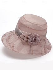 billige Damehatter-elegant blomstersolhatt for kvinner - lett pustende bøttehatt med bred brem med rosedekor, pustende og UV-beskyttelse, perfekt for strand, reise og sommer utendørsaktiviteter