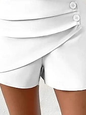 billige Shorts-Kvinners Shorts Chinos Motemote Gateklær Korte Høy Midje Enkel Komfortabel Myk Behagelig Mikro-elastisk Utendørs Gate Kamel Svart Hvit Grønn Sommer Vår Regulerer Passform