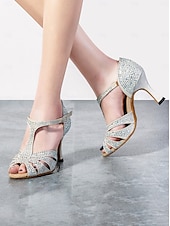 preiswerte Lateinamerikanische Schuhe-funkelnde Strass-Sandalen für Gesellschaftstanz – lateinamerikanische Salsa-Schuhe mit hohen Absätzen für Damen