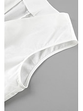 abordables Ensembles-Femmes Mode Streetwear Ensembles inspirés du lin Ensembles deux pièces Chemisier Sans manches Col en V Couleur Unie Dubbele Rij Knopen Sortir Décontracté Quotidien Blanche Bleu Orange Été Coupe