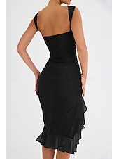 ieftine Rochii din chiffon-Pentru femei Rochii Midi Rochie de absolvire Rochie de Cocktail Rochie pentru invitata de nunta Rochie teacă Modă Modern În aer liber Absolvire Petrecere ceai Fit regulat Simplu Fără manșon Stil