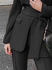 cheap Mom&#039;s Pant Suits-Pantsuit Mother of the Bride  Elegant Shirt Collar Ankle Length Polyester Long Sleeve with Solid Color 2025