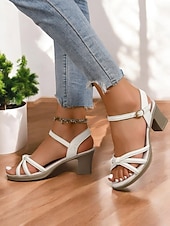 abordables Sandales de Robe-sandales noires à talons bas et lanières avec détails noués – chaussures d&#039;été décontractées et élégantes pour femmes