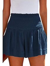 ieftine Pantaloni scurți din bumbac in-Pentru femei Pantaloni scurți inspirați din in Pantaloni Scurți Pantaloni Șic Stradă Casual Scurt Natural Simplu Talie elastică Confortabil Exterior Comfortabil Stradă Purtare Zilnică Migdală Gri