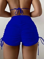 abordables Bas de bikini-Maillots de bain pour femmes boxer extensible maillot de bain taille haute vacances plage couleur unie sans manches